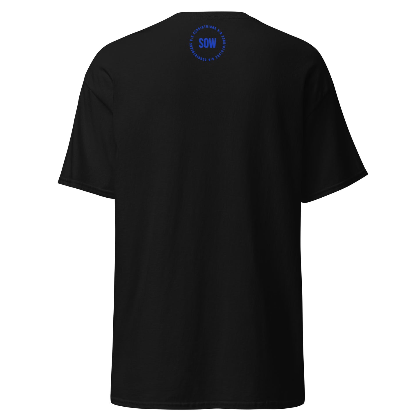 Dues Paid Blue and White T-Shirt