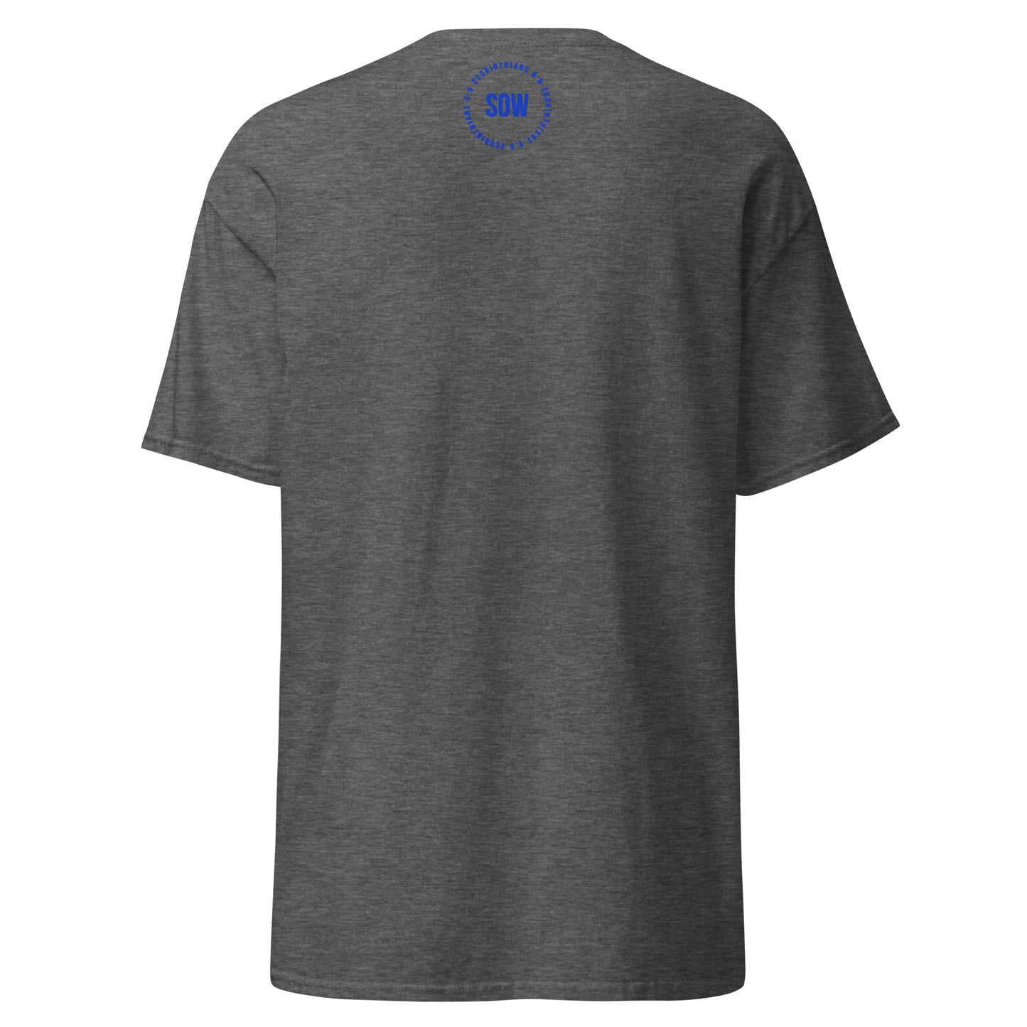 Dues Paid Blue and White T-Shirt