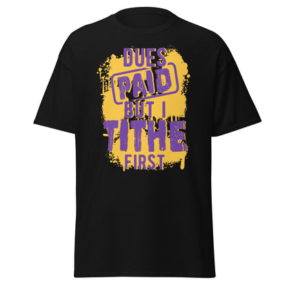 Dues Paid Purple and Gold T-Shirt