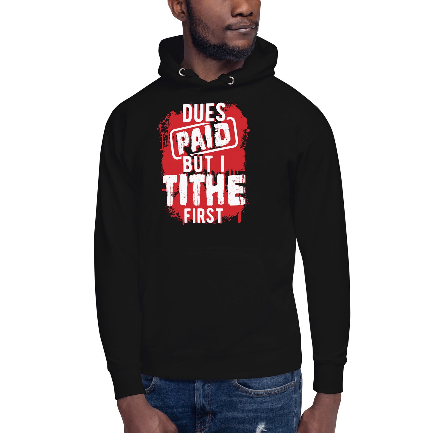 Dues Paid Red and White Hoodie