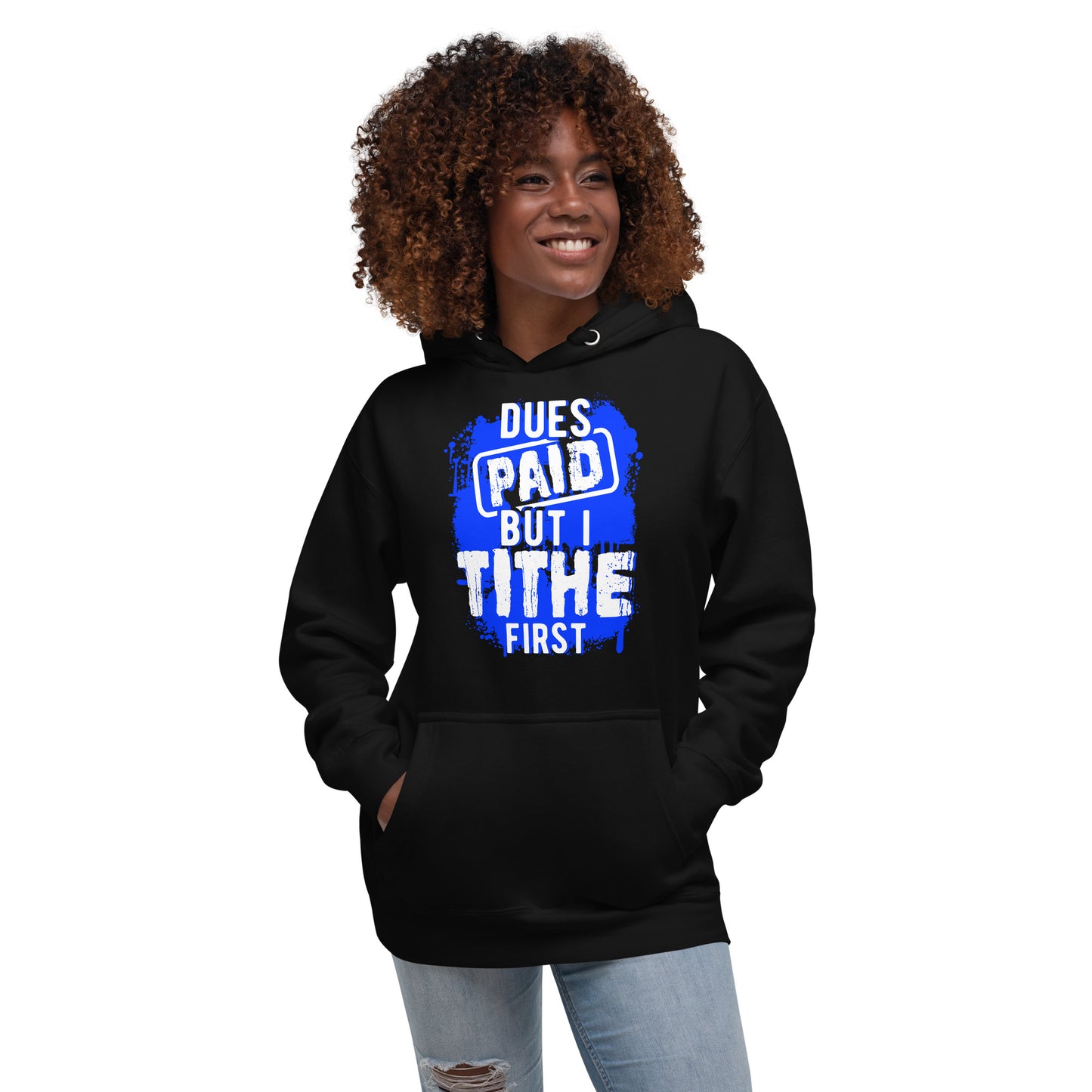 Dues Paid Blue and White Hoodie