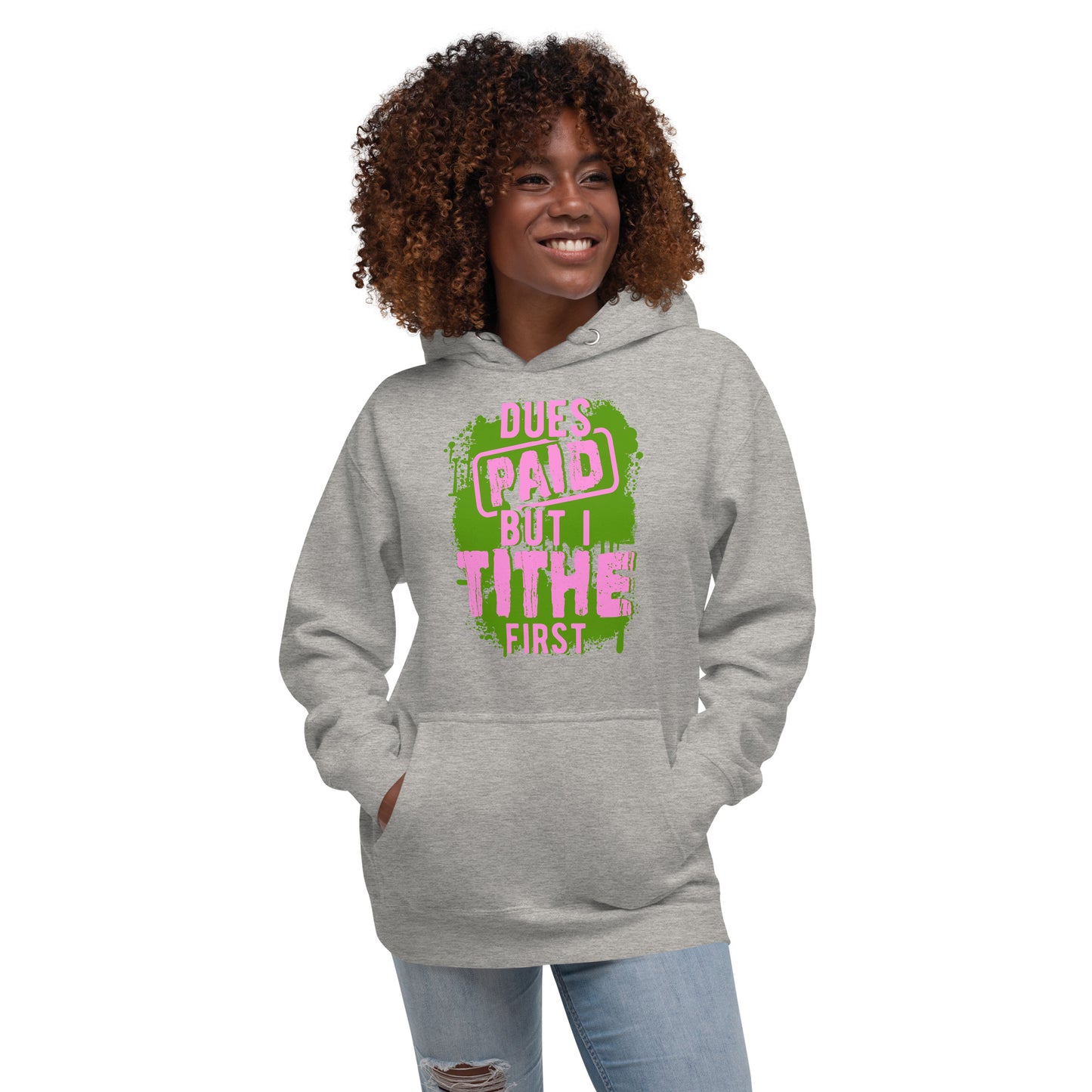 Dues Paid Pink and Green Hoodie