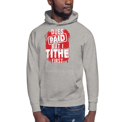 Dues Paid Red and White Hoodie