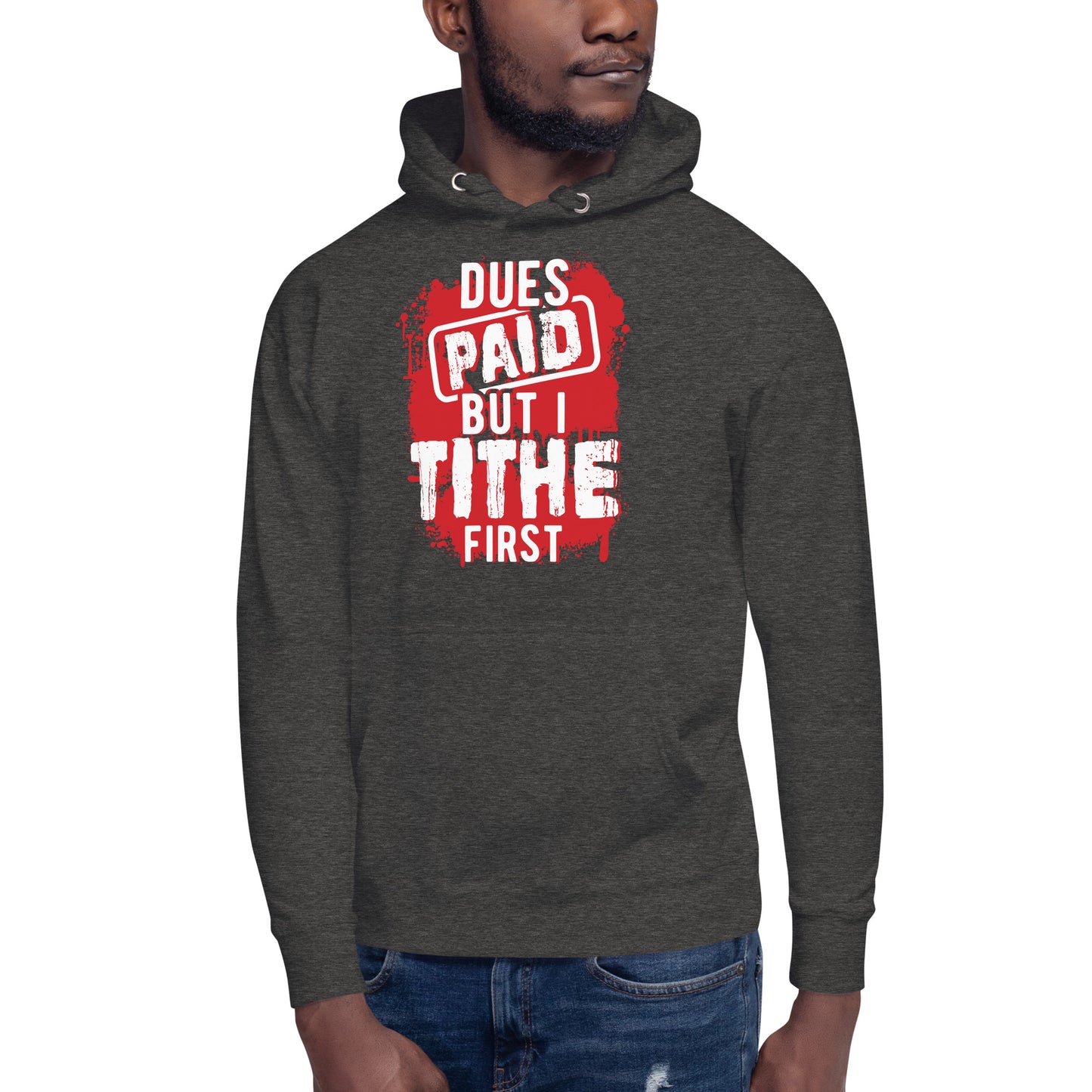 Dues Paid Red and White Hoodie