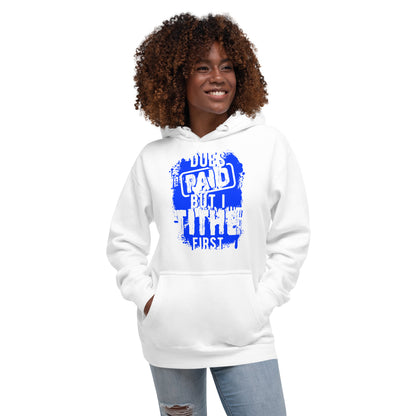 Dues Paid Blue and White Hoodie